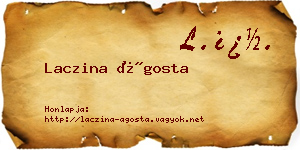 Laczina Ágosta névjegykártya